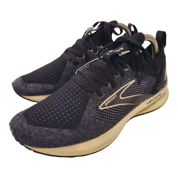 BROOKS Shoes LEVITATE 5 Womens Size 9.5 Black Purple STEALTHFIT Running Sneaker main image 9